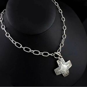 SILPADA Virtuosity 925 Sterling Silver Cross Toggle Link Chain Necklace N0557